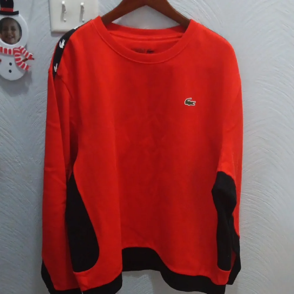 Lacoste Red Sweatshirt with Black Details
